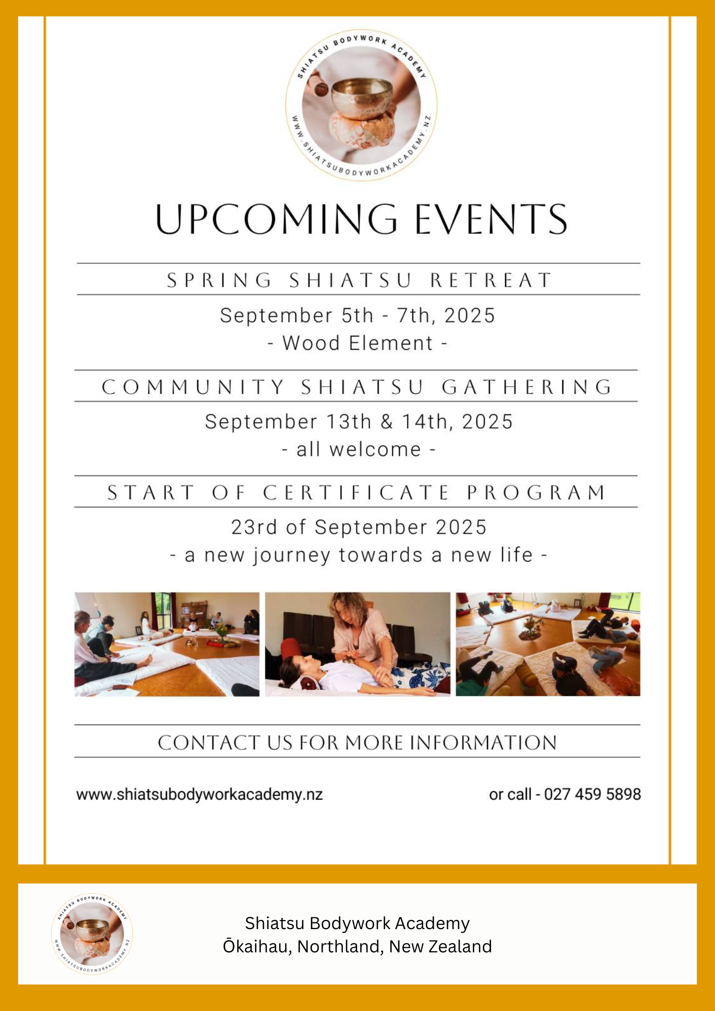 Shiatsu Bodywork Academy, Ōkaihau, Northland, New Zealand